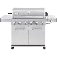 Monument Grills 77352 6-Burner Stainless Steel Cabinet Style Propane Gas Grill with Knob Controls, Side Burner 1
