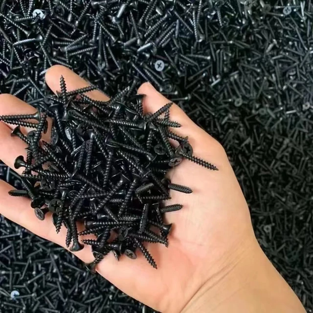 160 Viti M3.5x40mm Per Cartongesso - Fosfato Nero, Testa Croce E Brugola, Con Punta PH2#2