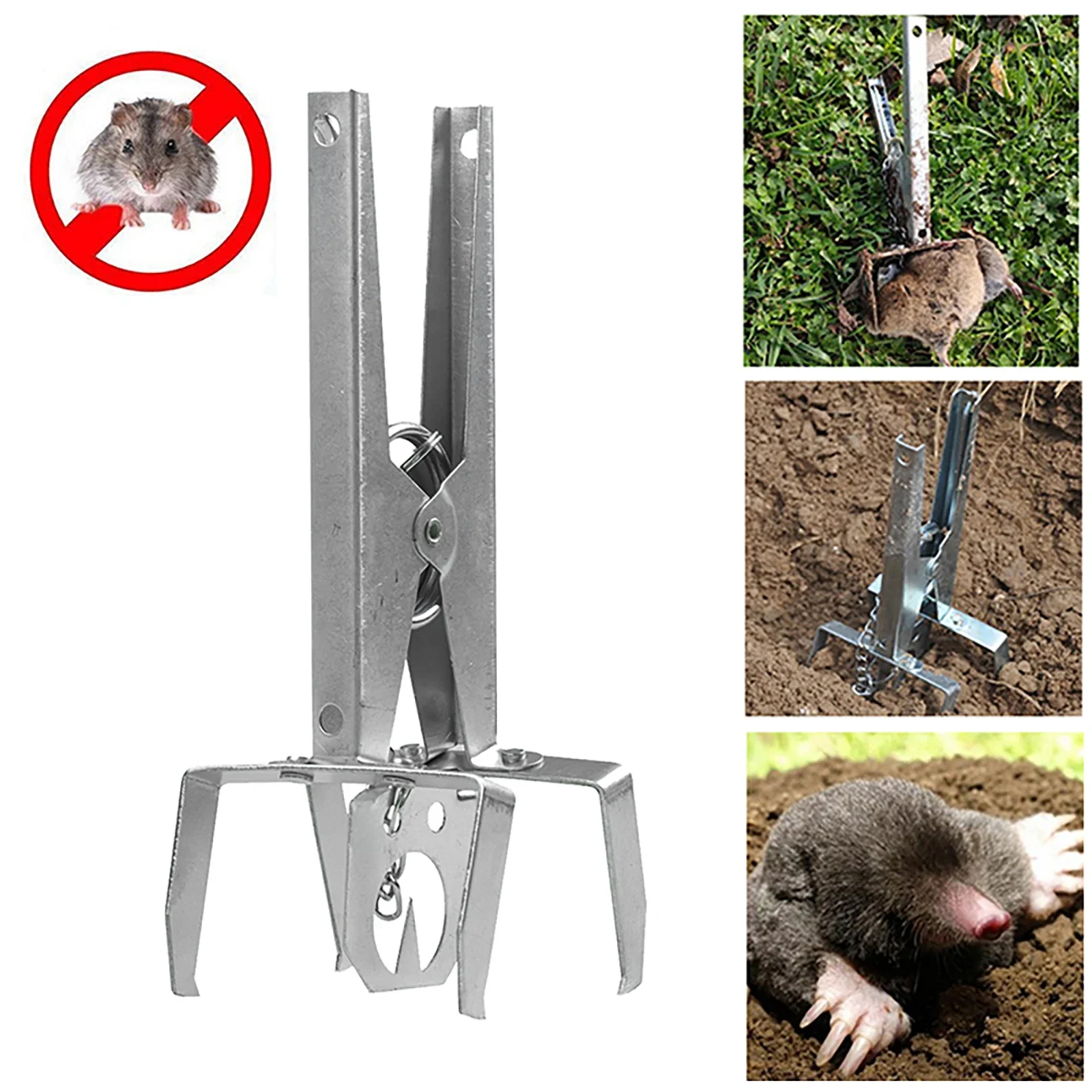 Mole Trap Multi-Function Rat Galvanized Steel Catcher Trap Wild Gopher Clip Eliminator Hamster Catcher for Farm