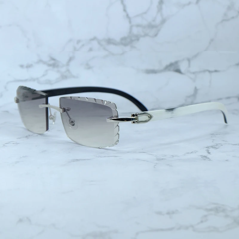 

Natural Buffalo Horn Sunglasses Carter Designer Stylish Sun Glasses Vintage Mens Shades Eyewear Frame 012 Silver Frame