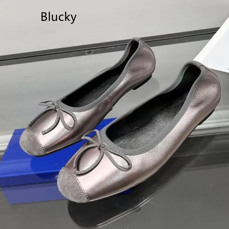 

Women's Autumn Genuine Leather Solid Color Fashion Retro Ballet Dance Shoes Women's Shallow Mouth Flat Sole Single Shoes