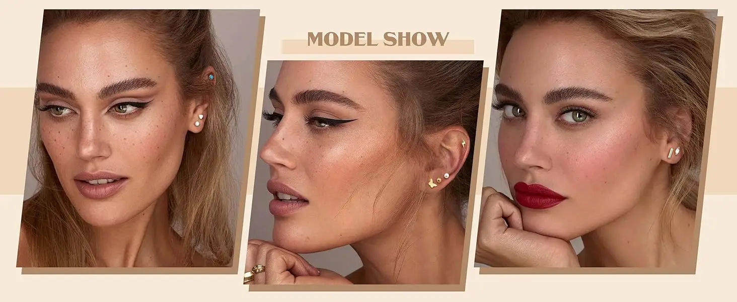 Orecchini piercing con retro a vite
