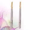 2Pcs Electroplated Stainless Steel Eyebrow Tweezers Eyebrow Clamps Creative Makeup Tweezers (Flat Mouth + Oblique Mouth, 1pc/Eac 6