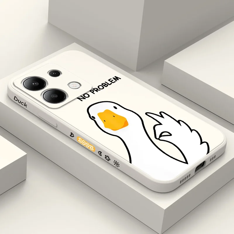 Playful Hello Duck Liquid Silicone Phone Case Cover