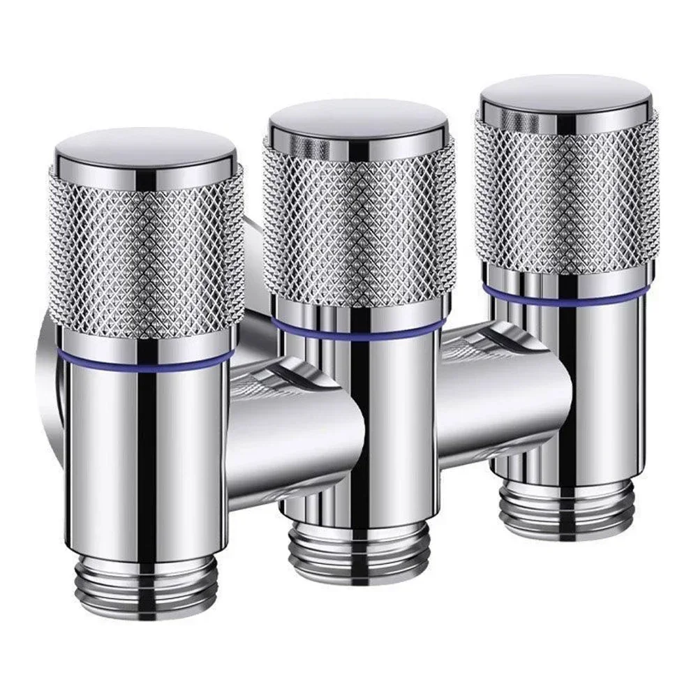 1pc Toilet Companion Corner Valve, Toilet Irrigator One In Two Out Corner Valve, Double Open Faucet, Anti-slip Handwheel, Toilet