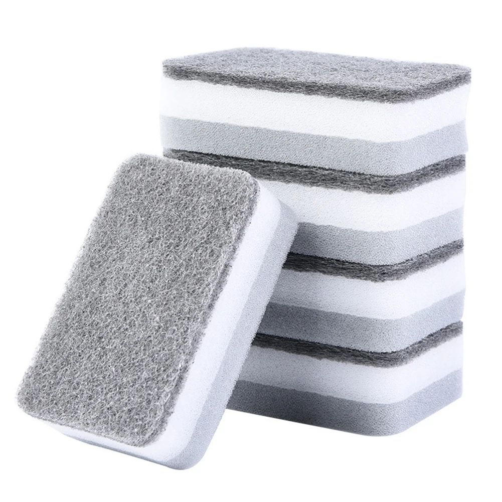 5Pcs Car Wash Pad Soft Double Side Scrubbing Sponge Car Interior Leather Scrubbing Sponge Universal Car Interior Cleaning Tools