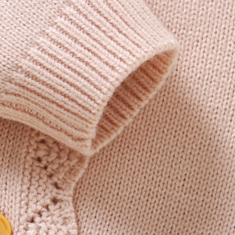 핑크  소녀 꽃무늬 스웨터 가디건 봄 가을 긴 소매  버튼 업 재킷 니트  겨울 외투 코트