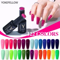 YOKEFELLOW 2022 New Color 10ML Nail Gel Polish Semi Permanent Gel Varnish Base Top Coat 122 Soak Off Colors Organic Nail Varnish 1