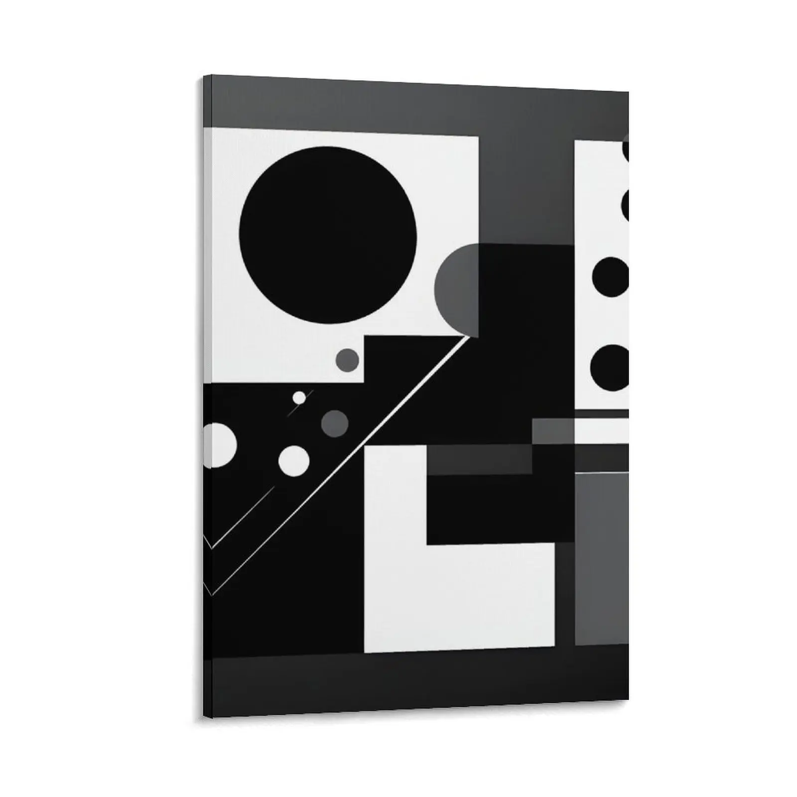 

Geometric Shapes Black and White Abstract Art Minimalist Decoration Circles Monochrome BW Canvas Painting room decor