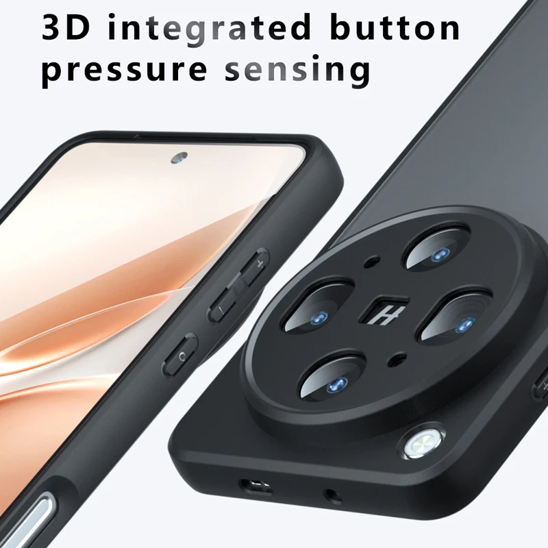 Shockproof Frosted Matte Case with Anti-Fingerprint Transparent Cover