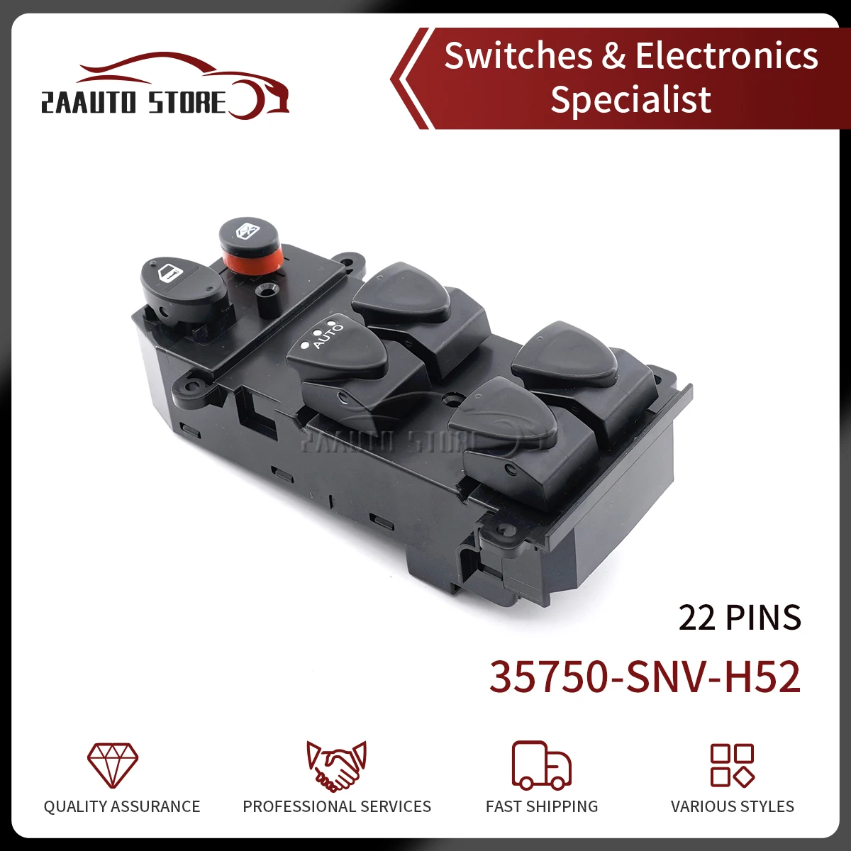 35750SNVH52CarPowerWindowMasterSwitchButtonForHondaCivicCR