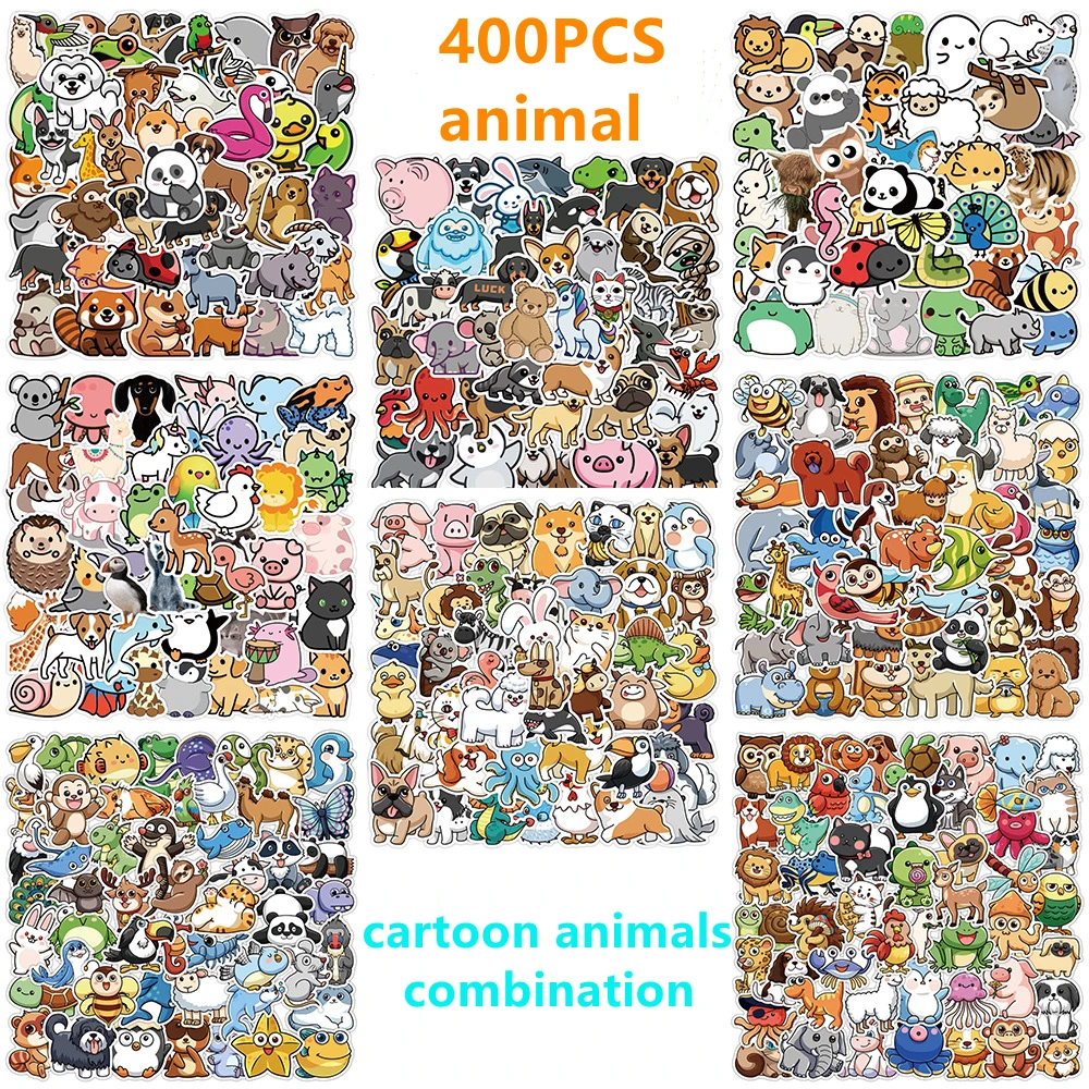 

50-400 Cartoon Cute Animals Stickers Mobile Phone Case Suitcase Notebook Children Stationery Hand Account Stickers