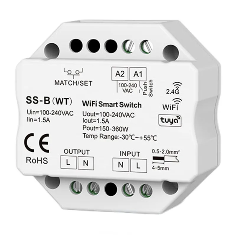 GLEDOPTO Zigbee Dimmer 220V Push Switch 2.4G telecomando Dimer