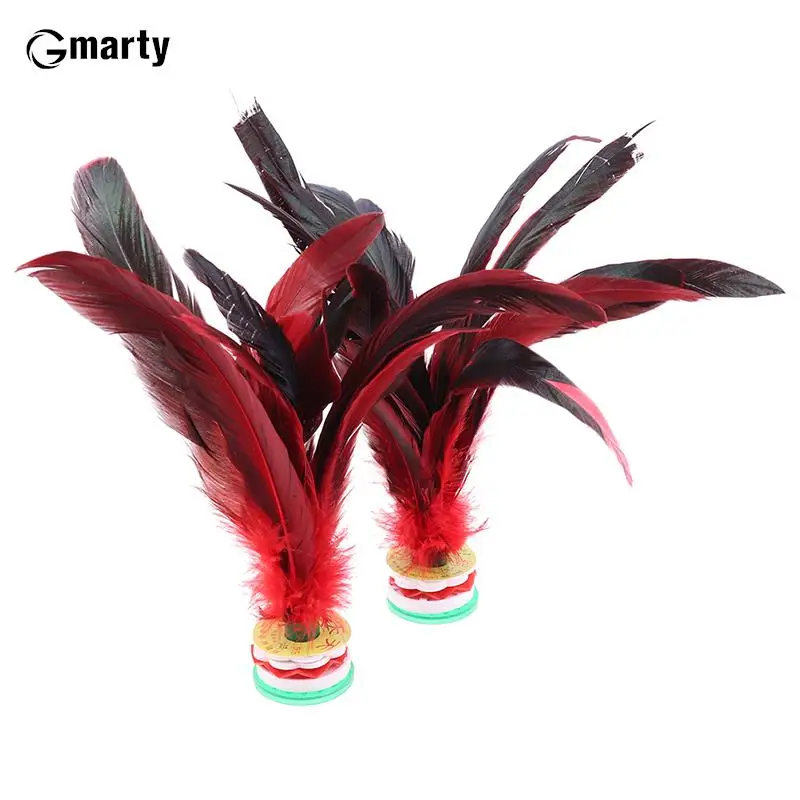 2pcs Feather Jianzi Colorful Feathers Shuttlecock Portable Foot Kick Handwheel Feather Shuttlecock Fitness Entertainment feather shuttlecock jianzi shuttlecock