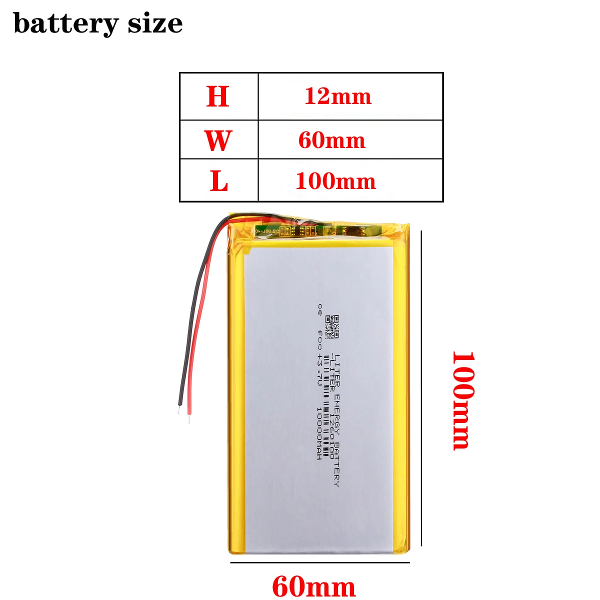 Lithium Ion Battery, 1/2/5pcs/lot, 3.7V, 10000mAH, Polymer, for TOY, POWER BANK, GPS