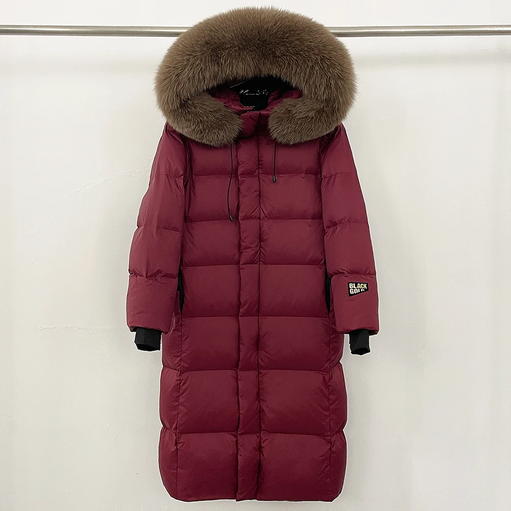 الواقع معطف الفرو شتاء جديد فوق الركبة سترة منفوخة...