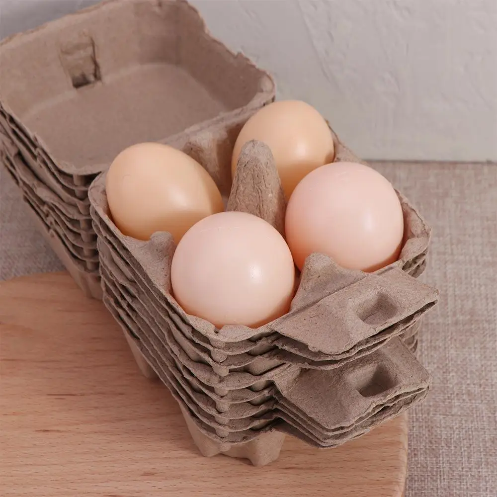 Grids Kraft Pulp Egg Cartons Chicken Eggs Tray Egg Containers Refrigerator Empty Egg Storage Box 6