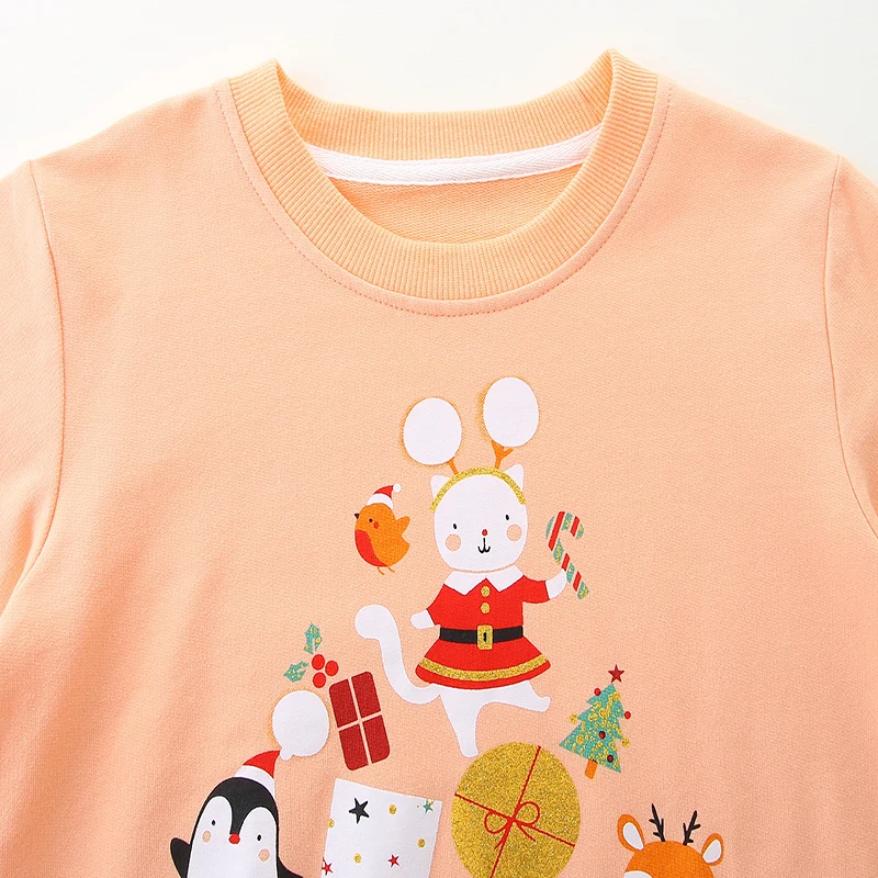Baby Girls 2025 Autumn Spring Kids Clothes Children's Clothing Cartoon Christmas Gifts Sweatshirts Tops Cotton