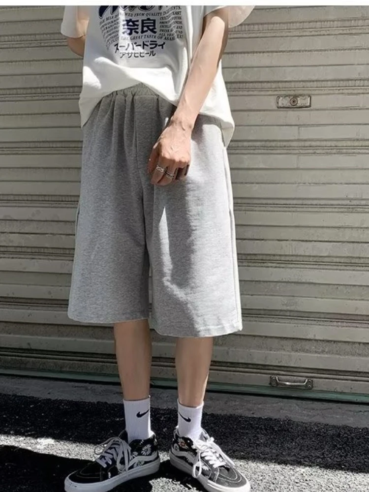 Shorts Male Ins Korea Loose Fitting Quarter Pants Leisure Sweatpants  Summer New Large Size Drawstring Elasticity Beach Pants