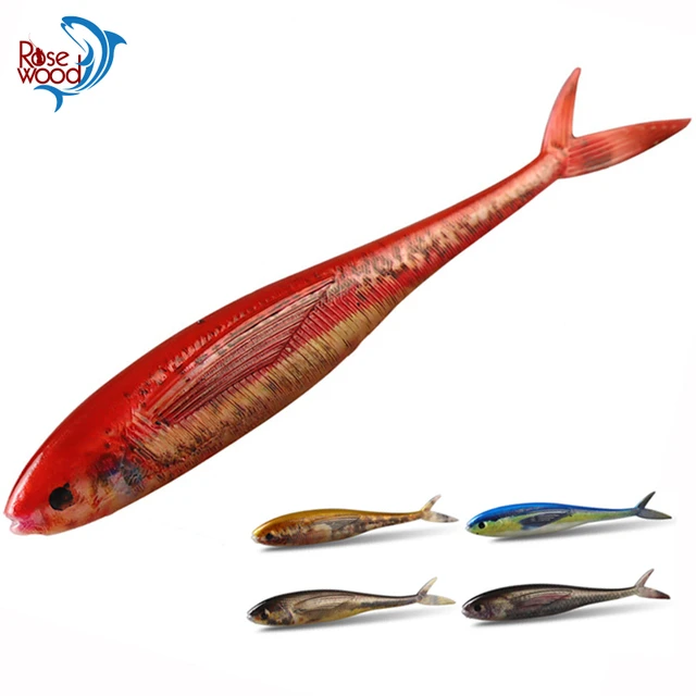 Rosewood 12.5cm Fishing Lures Soft Swim Baits Split Tail 3d Printing  Swimbait Shad Bait Dropshot