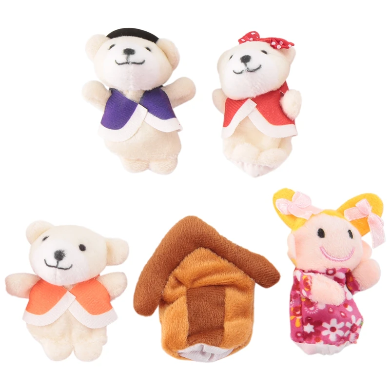 

5 шт., игрушечные куклы и три медведя