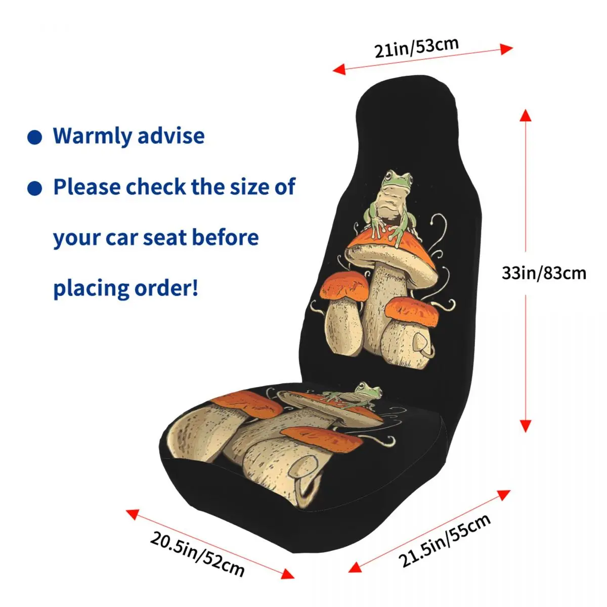 Boho Mushroom Frog 2 Front Car Seat Covers for Cars Auto SUV Universal Protector Accessories