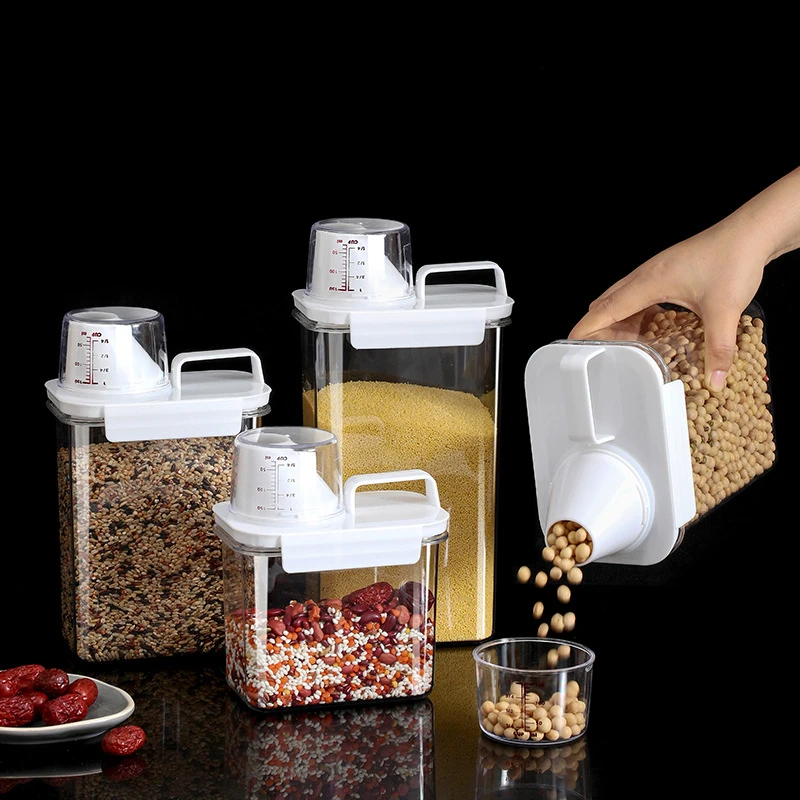 1100ml 1800ml 2300ml Airtight Food Storage Container Reusable Laundry Detergent Dispenser for Grains Rice Flour Kitchen Pantry