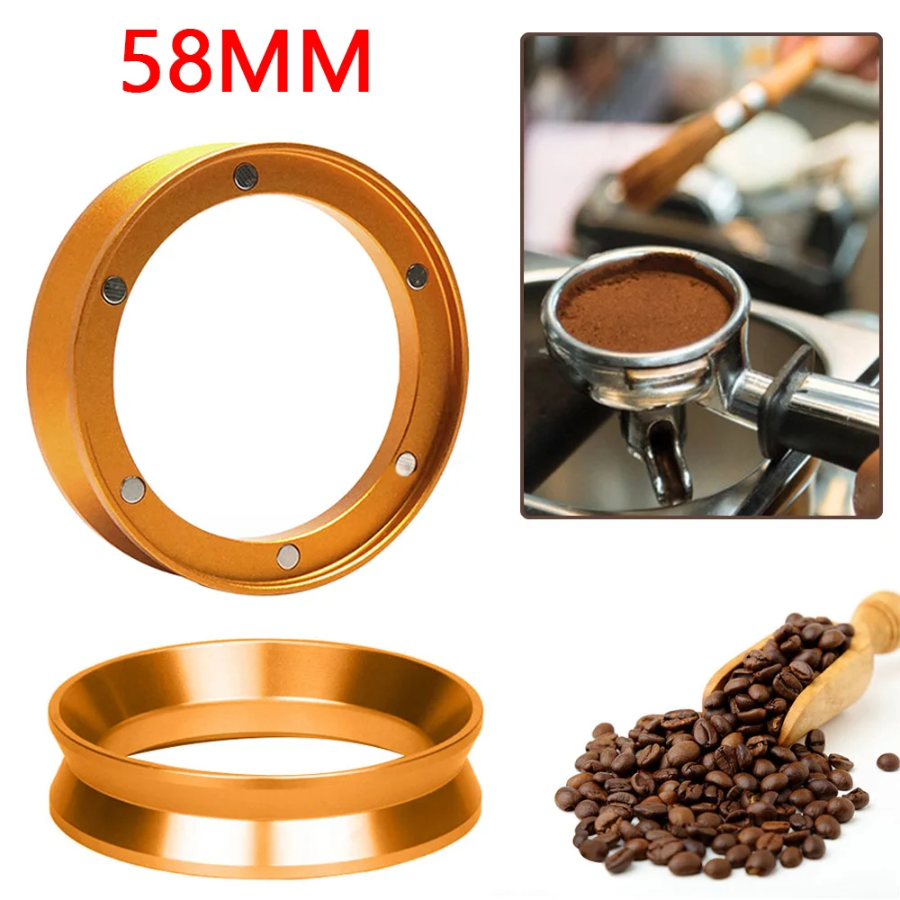 커피 도징 링 스테인리스 스틸 깔때기 58mm 포타필터 바리스타 도구, 에스프레소 머신 액세서리, 커피 바 용품