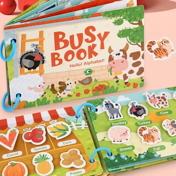 Busy Book with Stickers, Educational Toy for Kids 1