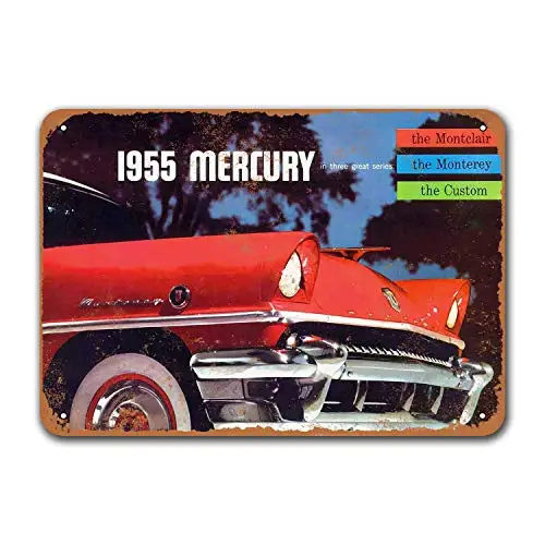 

Постер для бара, общежитие, винтажные автомобильные жестяные знаки, металлический Ресторан Настенный декор для офиса 1955 Mercury, автомобили, паб, кафе, клубы, игровая комната 12x