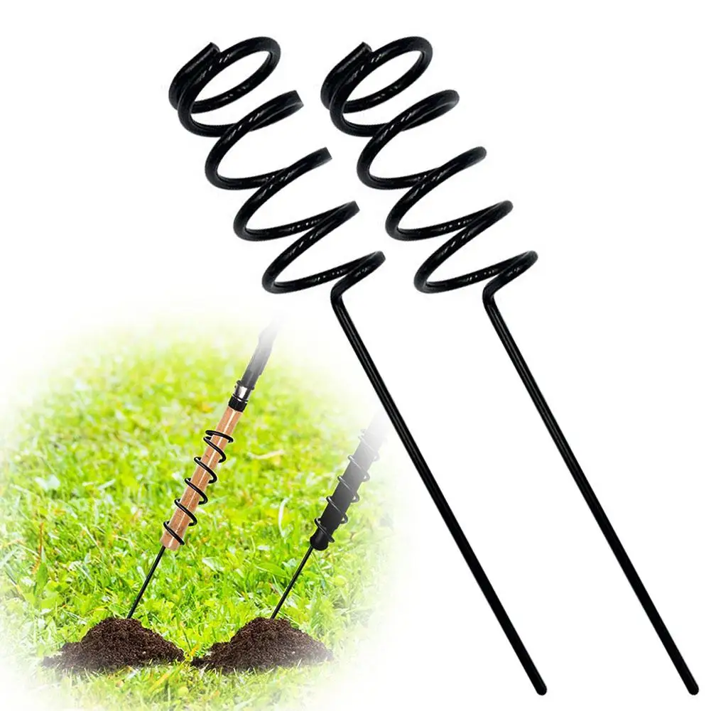 2Pcs Spiral Fishing Rod Holder Racks Heavy Duty Insert Ground Fishing
