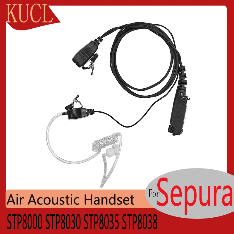 RISENKE-Walkie Talkie Headset, Compatible with Sepura STP8000,STP8030,STP8035,STP8038 Radio, Air Acoustic Earpiece risenke air acoustic tuble earpiece headset walkie talkie accessories 2 way radio for sepura stp8000 stp8030 stp8035 stp8038