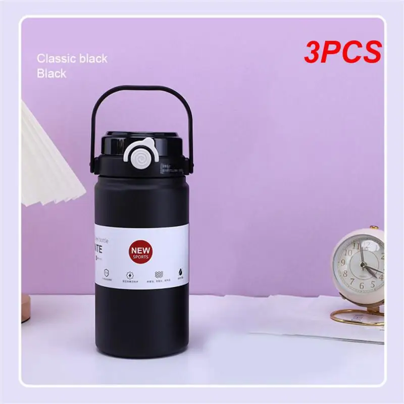 

3PCS 1L Stainless Steel Thermal Water Bottle Thermoses Vacuum Flask With Straw Tumbler Portable Cold Hot Drinks Thermos Cup