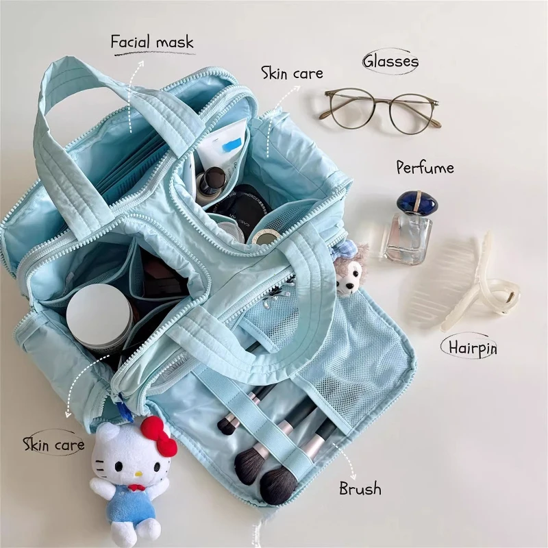 Large Capacity Cosmetic Bag Female Travel Wash Handbag Bathroom Partition Shower Makeup Pouch Unisex Toiletries Organizer Purse