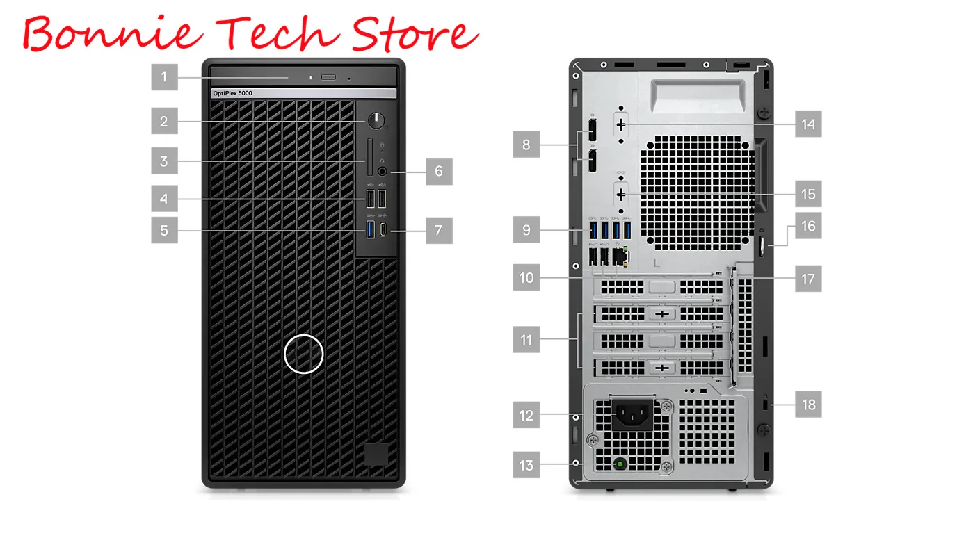 Pc Desktop Per Dell Optiplex 5000 Mt, I7-12700 ,16G Ram ,256G + 1T