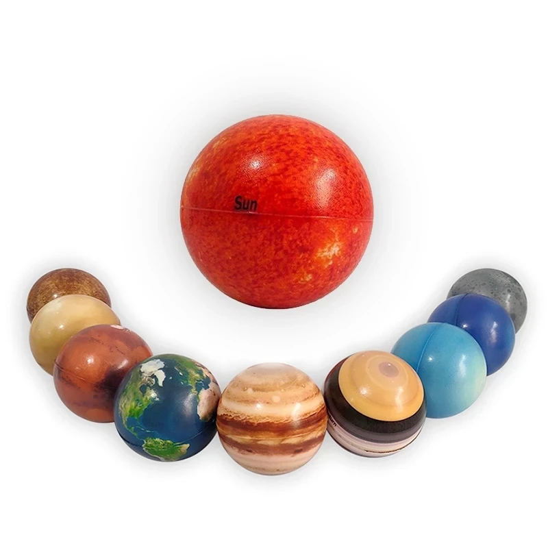 

Droshipping Children System Eight Planets Gift Toy Moon Education Toy Decompression Relief Ball Solar Bouncy Stress Squeeze Xmas