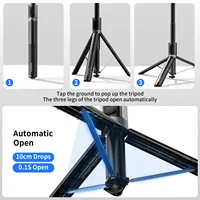 Koloobo 67'' Automatic Phone Tripod Auto Pop Open Stand 360° Rotatable Selfie Stick with Remote Control for iPhone Android - Image 2