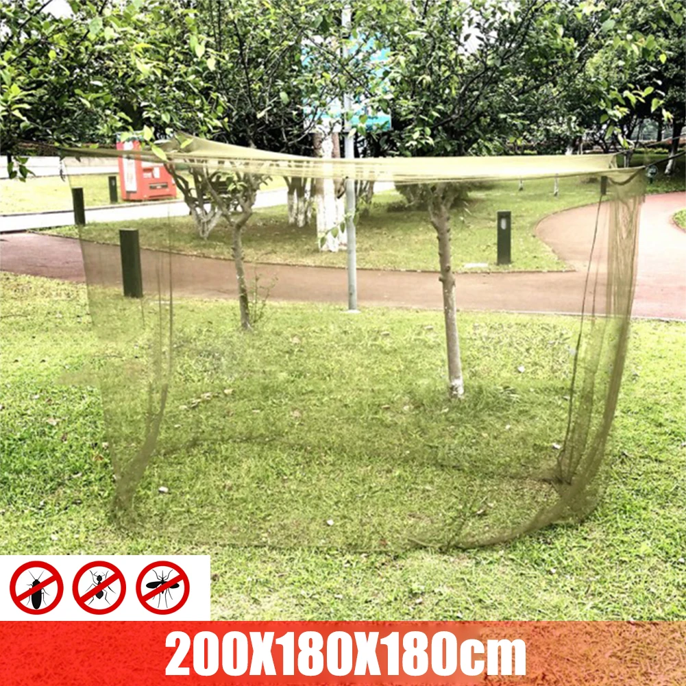 Outdoor Camping Mosquito Net Lightweight Huge Hammock Bug Tarp Repellent Breathable Mesh Tent Insect Canopy Bed Curtain 200cm mosquito net