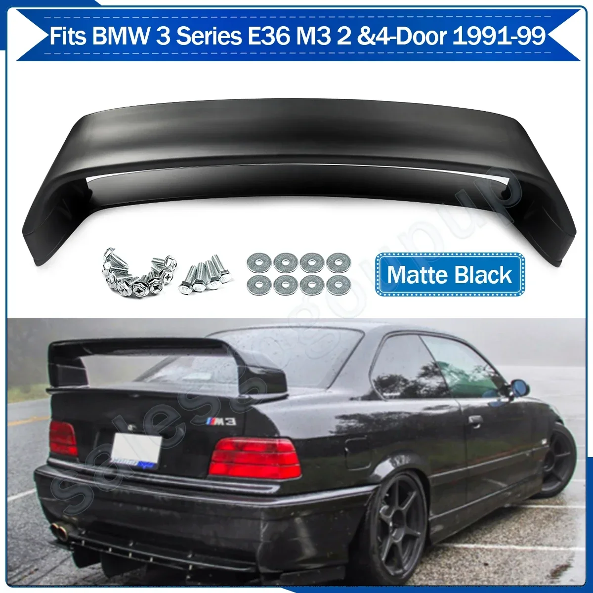 

Стиль M3 GT Спойлер заднего багажника, крыла глянцевый черный для BMW 3-Series E36 1991-1998