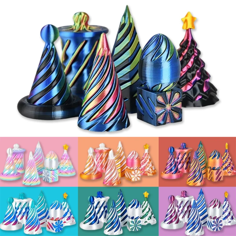 3D Printed Spiral Cone Fidget Toys for Stress Relief