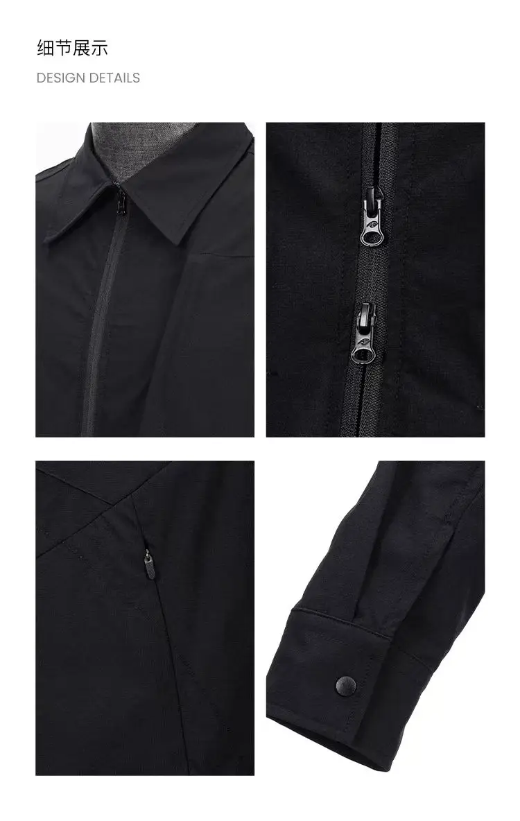 Catsstac 25aw Double head zipper nylon shirt multipocket techwear aesthetic gorpcore minimalist -
