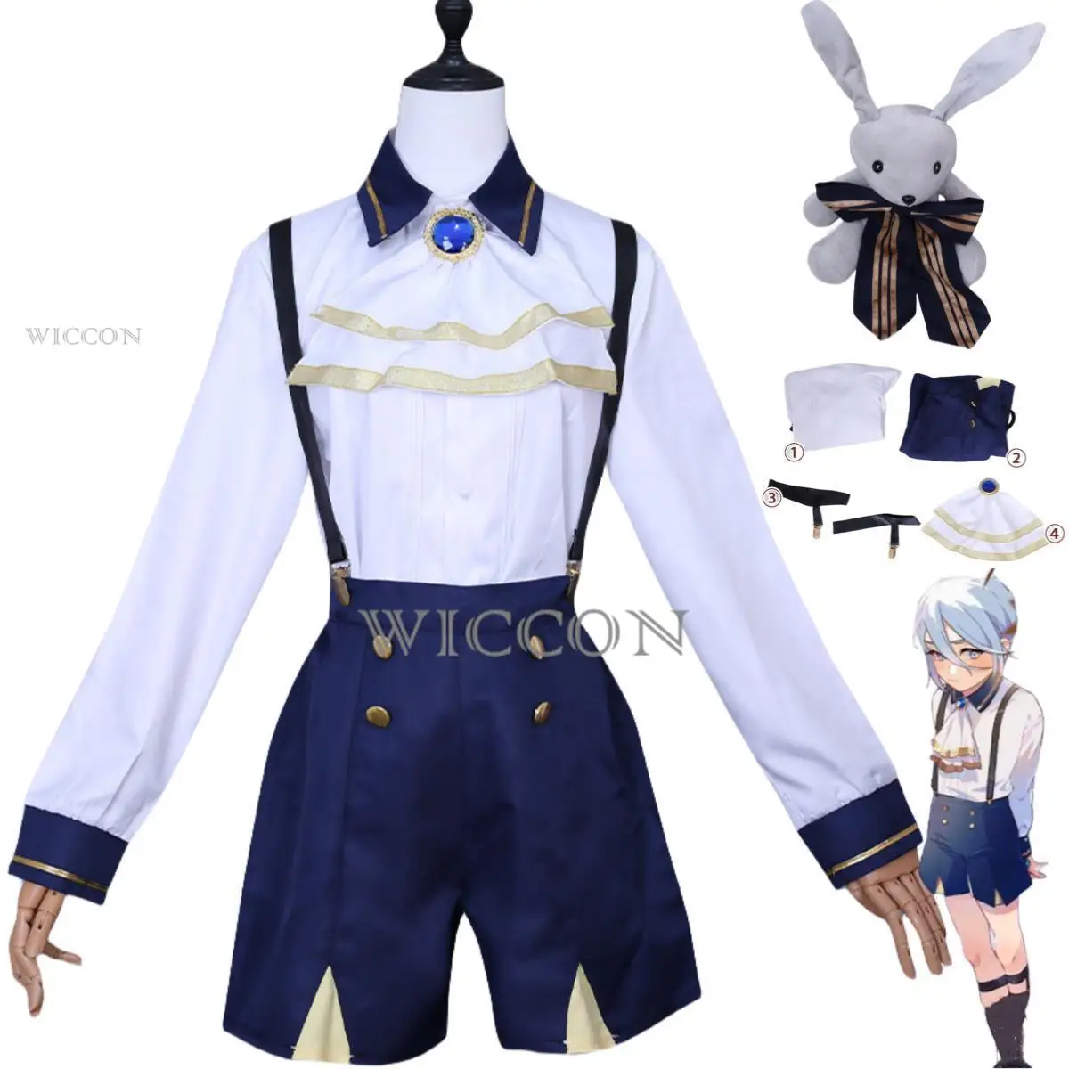 

Anime Game Nu: Carnival Edmond Cosplay Costume Childhood Period Uniform Rompers Man Woman Kawaii Carnival Masquerade Ball Suit