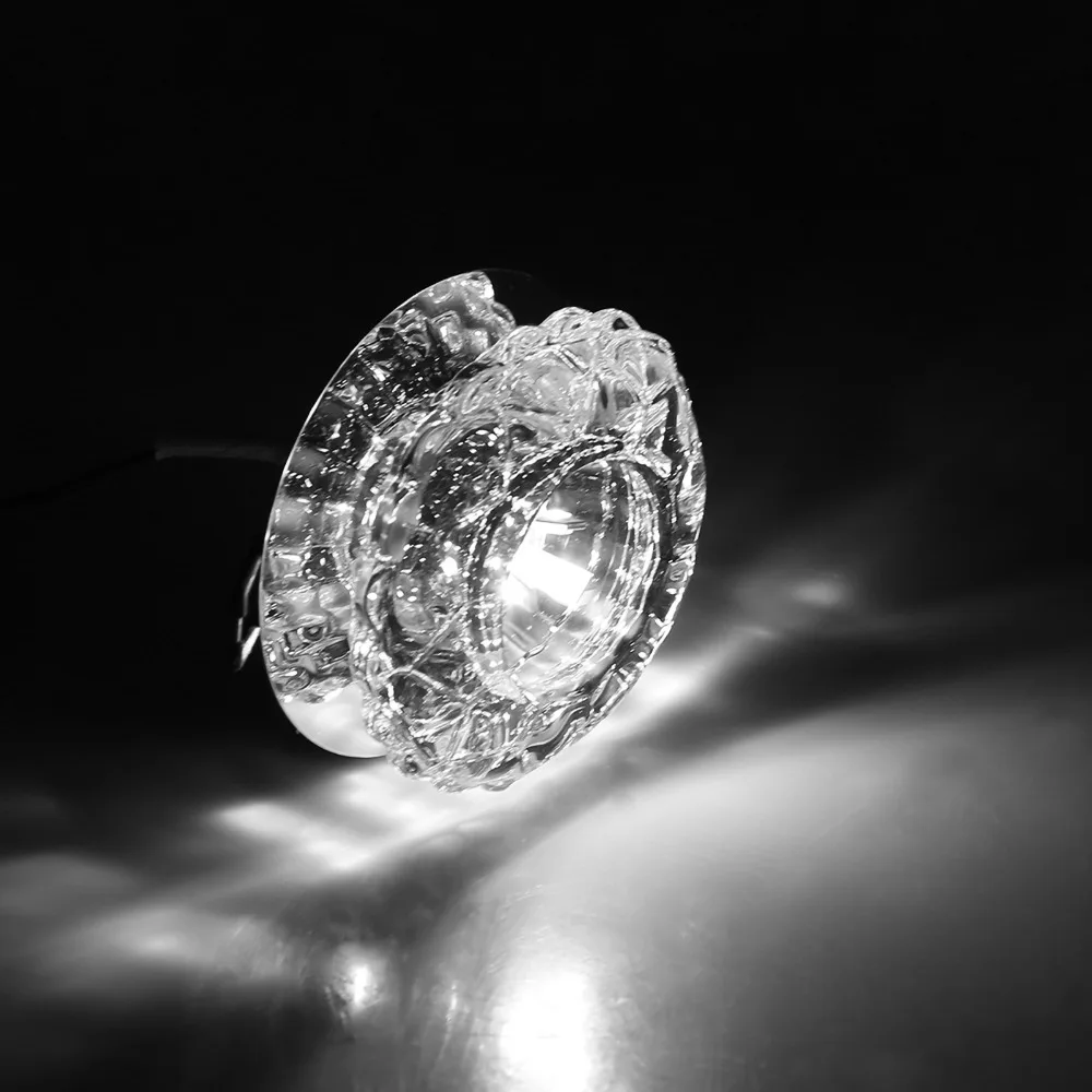 에너지 절약 3W LED 천장등 크리스탈 5-9cm 조리개 매립형 다운라이트 천장 램프 욕실용