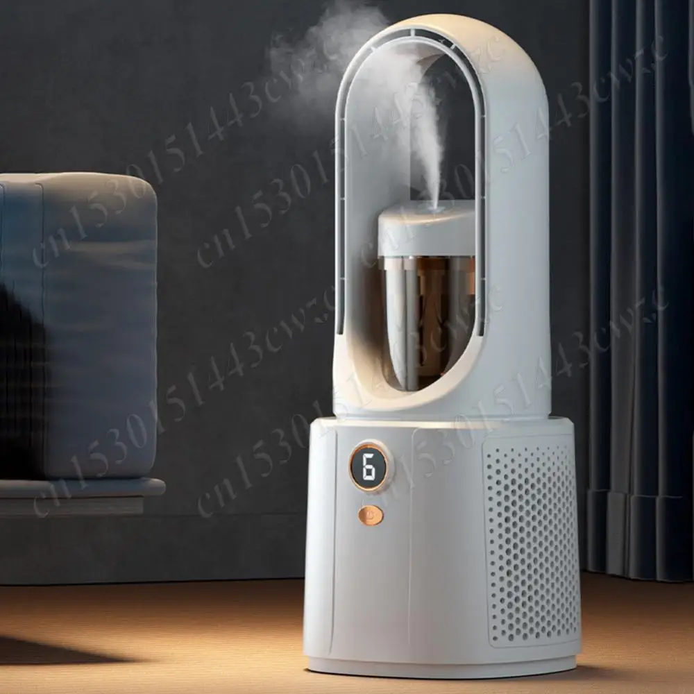 Description Picture 4 of itemMini Air Conditioner Fan Bladeless Fan 2200mAh Air Humidifier USB Fan with Night Light 5 Speeds Spray Air Cooler Desktop Fan