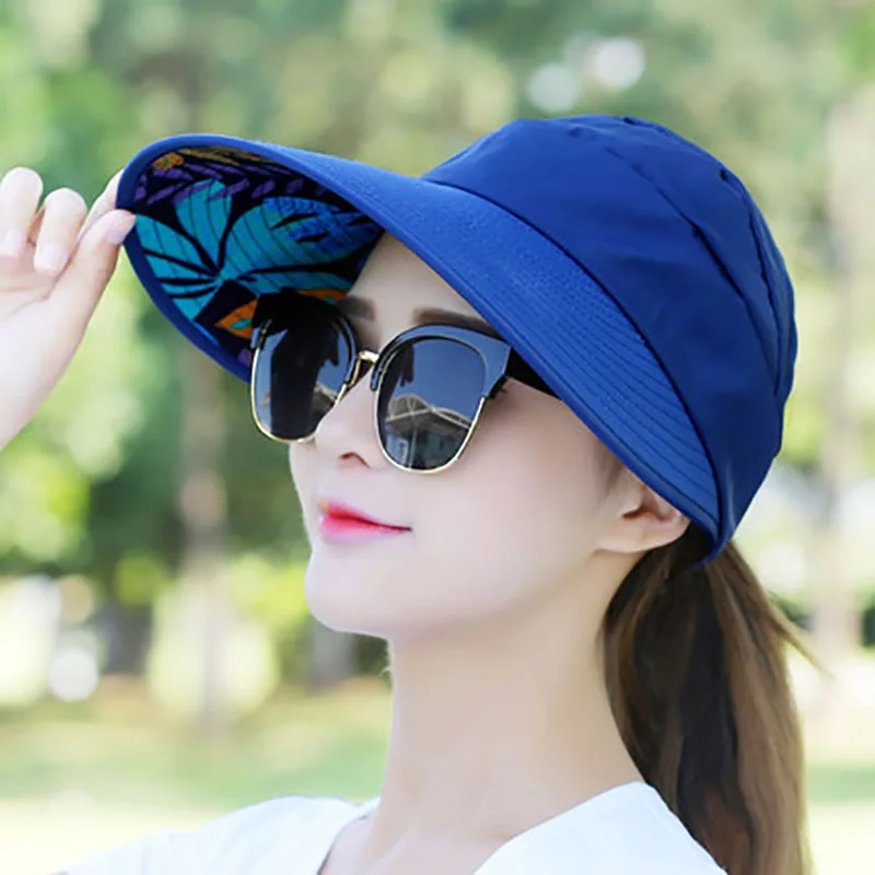 Sun hats Women outdoor beach wide brim sun hat golf caps visor protection for women girl