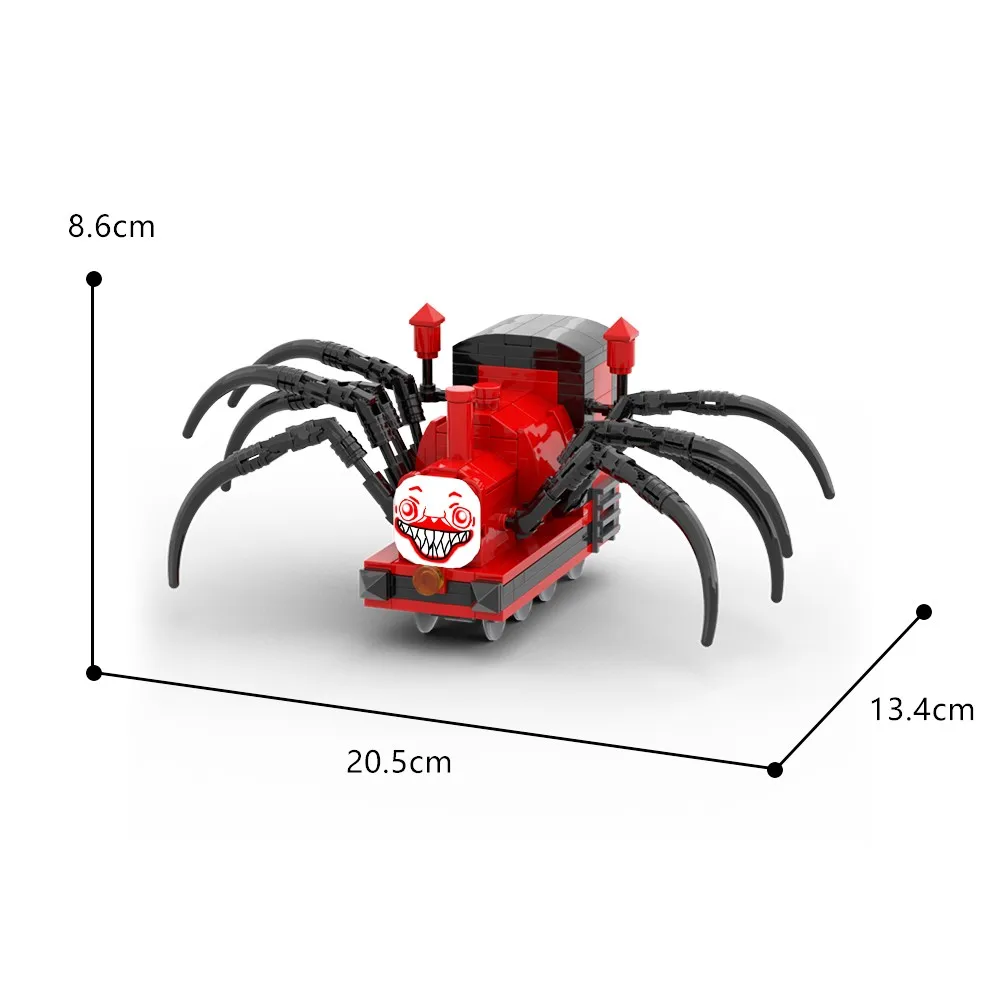 Moc horror jogo choo-choo charles ônibus comedor blocos de construção trem  aranha monstro figuras tijolos