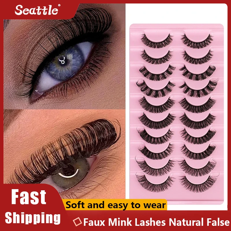 Half Eey Lashes 1/10 Pairs New Faux Mink Lashes Natural False Eyelashes