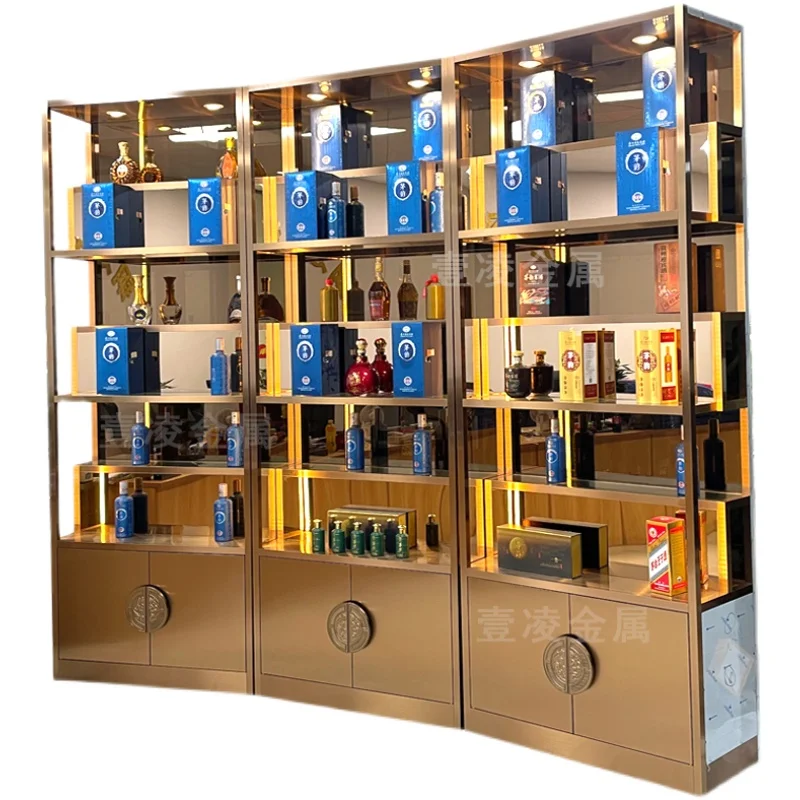 

Винный шкаф из нержавеющей стали под заказ, современный шкаф для вина для ресторана с постоянной температурой, винный погреб, вилла, стеклянный шкаф