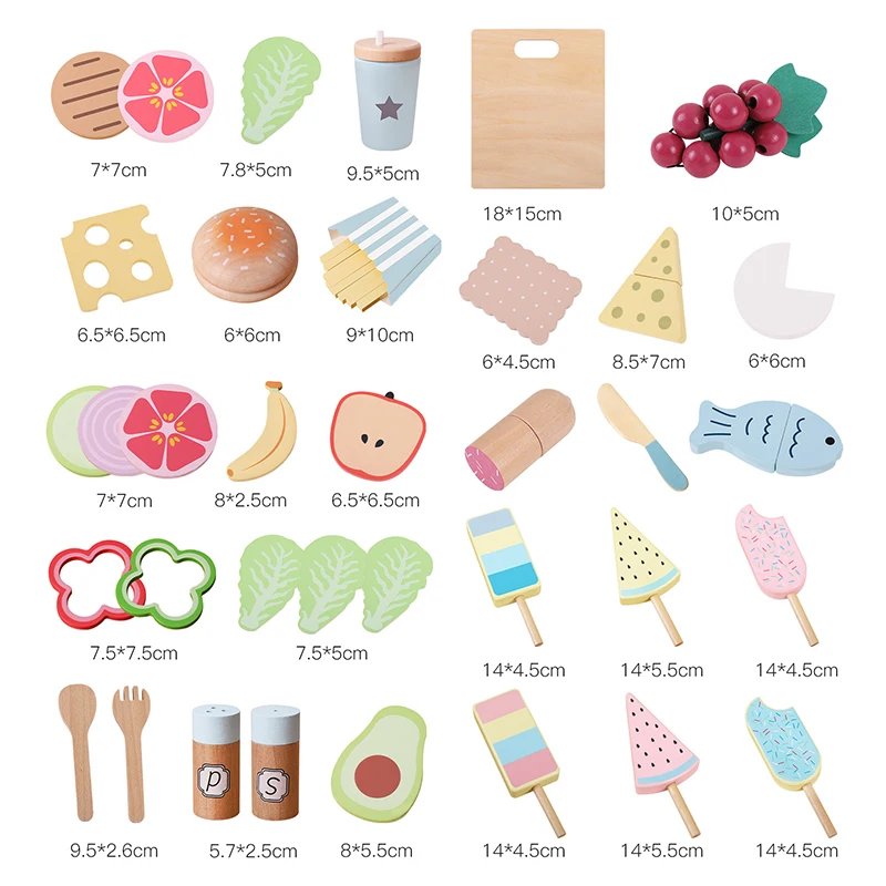 Kitchen Toy High quality pretend play kids simulation wooden food salad set creative wooden fruit toy Early education Play House
