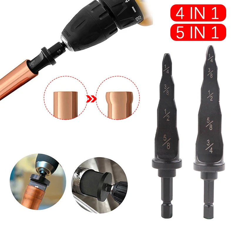 

4 in 1/5 in 1Copper Tube Expander Pipe Expander Dril Electric Repair Support Swaging Tool Drill Bit Expander Flaring Tool
